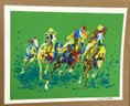 Ted Tanabe Horse Racing Silkscreen Print 'Homestretch'
