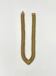 Gold Tone Costume Necklace With Rhinestones