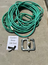 Garden Lot - 100' Hose, Nozzle, And Sprinkler