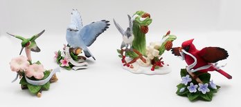 Collection Of 4 Different Lenox Fine Porcelain Bird Figurines - Limited Edition