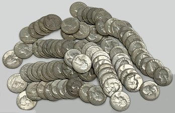 Lot Of 81 -1964 Silver US Quarters - 90 Percent Pure Silver (504.65 Grams / 17.8 Ounces)