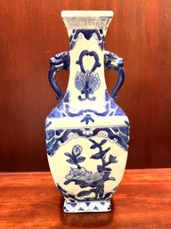 Dragon Handle Porcelain Blue Vase