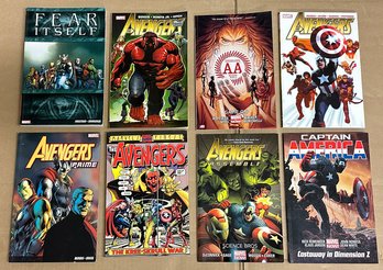 Lot Of 8 Avengers Paperback Novels / Comic Books - Marvel Comics - Approx. Cover Price $145