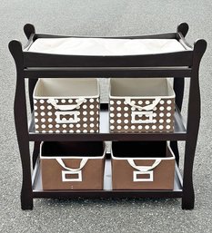 Badger Basket Company Sleigh Style Baby Changing Table - In Espresso