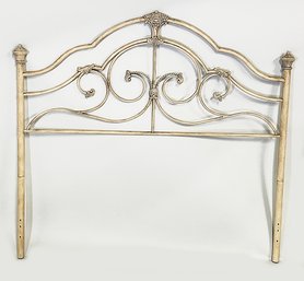 Queen Size Metal Scrolled Bed Headboard - In A Rustic/Distressed Finish