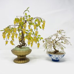 Two Vintage Bonsai Tree Sculptures