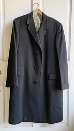 Vintage Gold Circle 100% Cashmere Men's Black Overcoat