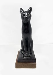 Vintage 1965 Austin Prod Inc. Egyptian Bastet Black Cat Sculpture