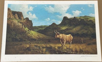 Robert Summers Western Lithograph Print - Signed