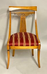 Carved Wooden Upholsterd Armchair