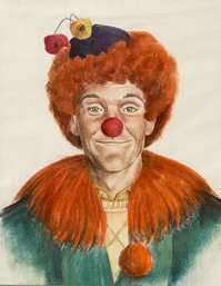 Original Pastel Painting Of David Canary - As A Clown