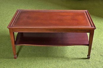 Vintage Leather Top Two Tier Coffee Table
