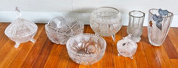 Lot Of Crystal Bowls, Dishes & Vases