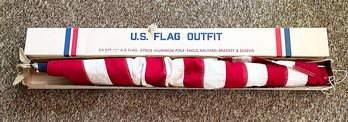 Vintage US Flag Outfit (3' X 5') - Eagle, Pole, Hayward - Unused In Original Box