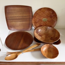 MCM Shigemichi Aomine Japan Teak Plates & Formosa Wood Plates & Bowls Lot