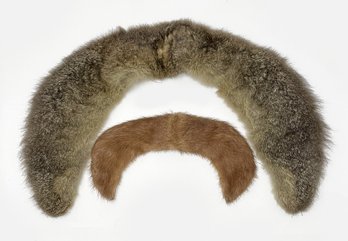 Two Vintage Genuine Fur Collars - Appear Never Worn