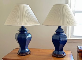 Pair Of Asian Ginger Jar Style Table Lamps