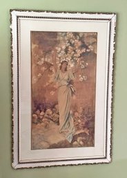 Large Original Neoclassical Style Painting On Paper