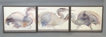 Carol Grigg Triptych Print 'Heron Dance' (1984) - Editions Gallery, Portland OR