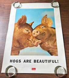 Vintage 1969 Hogs Are Beautiful Poster