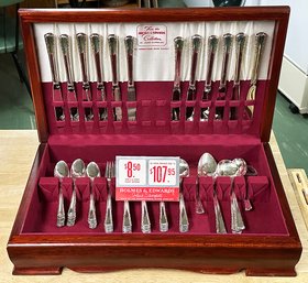 Holmes & Edwards 'May Queen' Inlaid Silverplate Flatware - Serving For 12 - With Chest