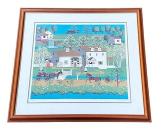 Folk Art Limited Edition Serigraph Print By Kevin Huang - Pencil Signed / Numbered