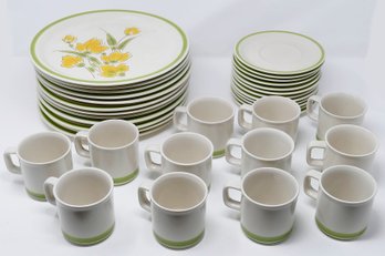 Stonybrook Stoneware Japan Dinner Plates & Mugs/Saucers - 36 Piece