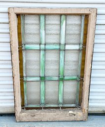 Antique Stained Slag Glass Window