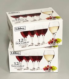 Set Of 24 Libbey Sociable Wine Glasses