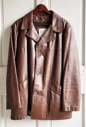 Vintage London Fog Leather Jacket - Men's Size 44R - With Warm Removeable Lining