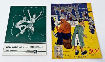 1951 College Football Program (Navy Vs Yale - With Ticket Stub) & 1950 College Basketball (NYU Vs Notre Dame)
