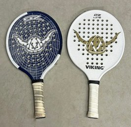 Pair Of Viking Paddleball Platform Tennis Paddles / Racquets - O-zone & OZ Lite