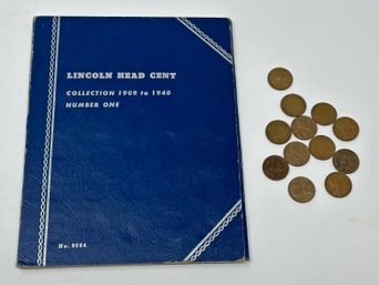 Whitman 1909-1940 US Wheat Penny Collection Album - Partially Filled - Includes 11 Additional