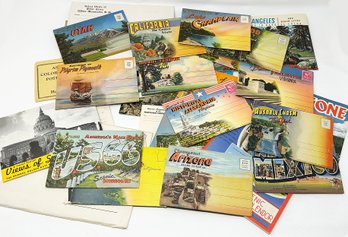 Over 25 Vintage Souvenir Postcard Sets - US66, Mount Rushmore, US States, Cape Cod, Etc