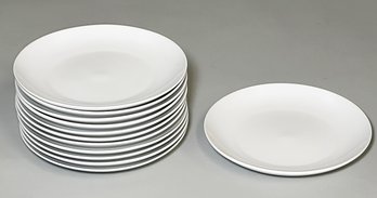 Pier 1 Luminous Porcelain White Dinner Plates, Set Of 12