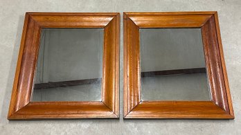 Pair Of Vintage Wood Framed Mirrors