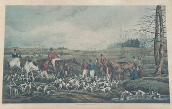 19th C. Hand Colored Hunting Engraving Print By Henry Thomas Alken - The Death