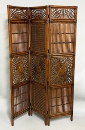 3-Panel Rattan Folding Screen / Room Partition