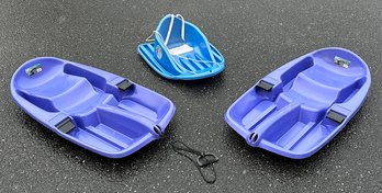 Set Of 3 Sleds - 42' Sno Twin Cruiser (1-2 Person) And An Infant Boggan