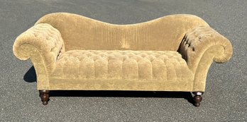 Splendid Tufted Curved Back Sofa In A Velvet Upholstery
