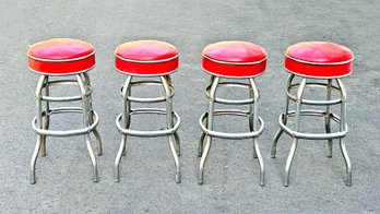 Set Of 4 Vintage 1950's Diner / Soda Fountain Stools