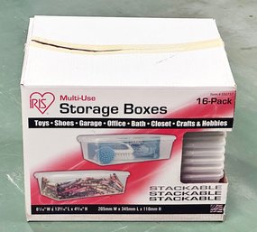 Iris 16-Pack Of Stackable Storage Boxes - Never Used
