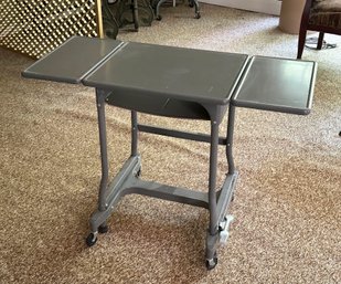 Vintage Industrial Gray Tiffany Stand Company Drop Leaf Typewriter Table