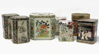 Lot Of 7 Vintage Decorative Tins - Daher England, Cleo Brazil