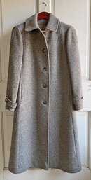 Vintage Grey Tweed Women's Coat - Size Small