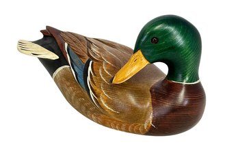 Ducks Unlimited Carved Wood Duck Decoy -Mallard Drake