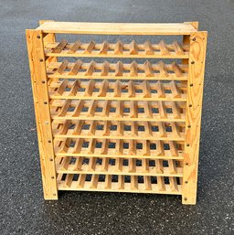 Solid Pine Wood Wine Rack - 64-Bottle Capacity