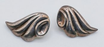 Norwegian Design (ND) Sterling Silver Modernist Earrings