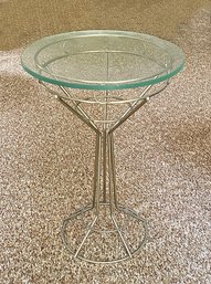 Mid Century Modern Chrome Wire Side Table