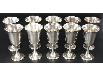 Set Of 10 Gorham YC433 Silverplated Water Goblets